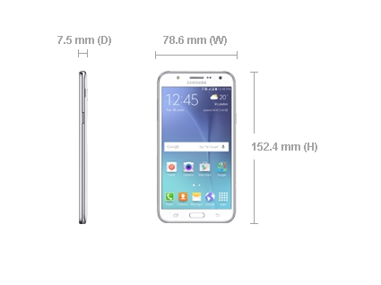 samsung j7 core size in inches