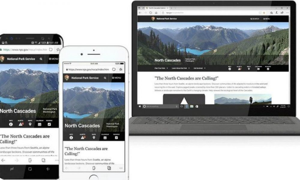 Microosft Edge Browser Mobile Header