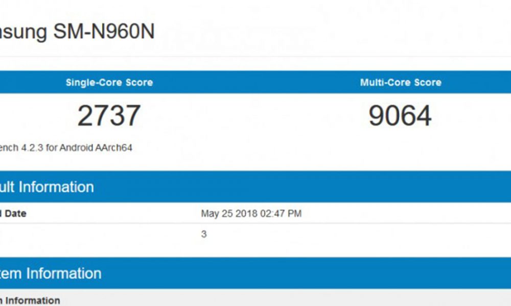 samsung galaxy note 9 geekbench