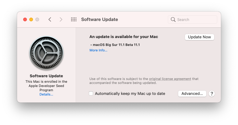 macOS Big Sur 11.1 Beta