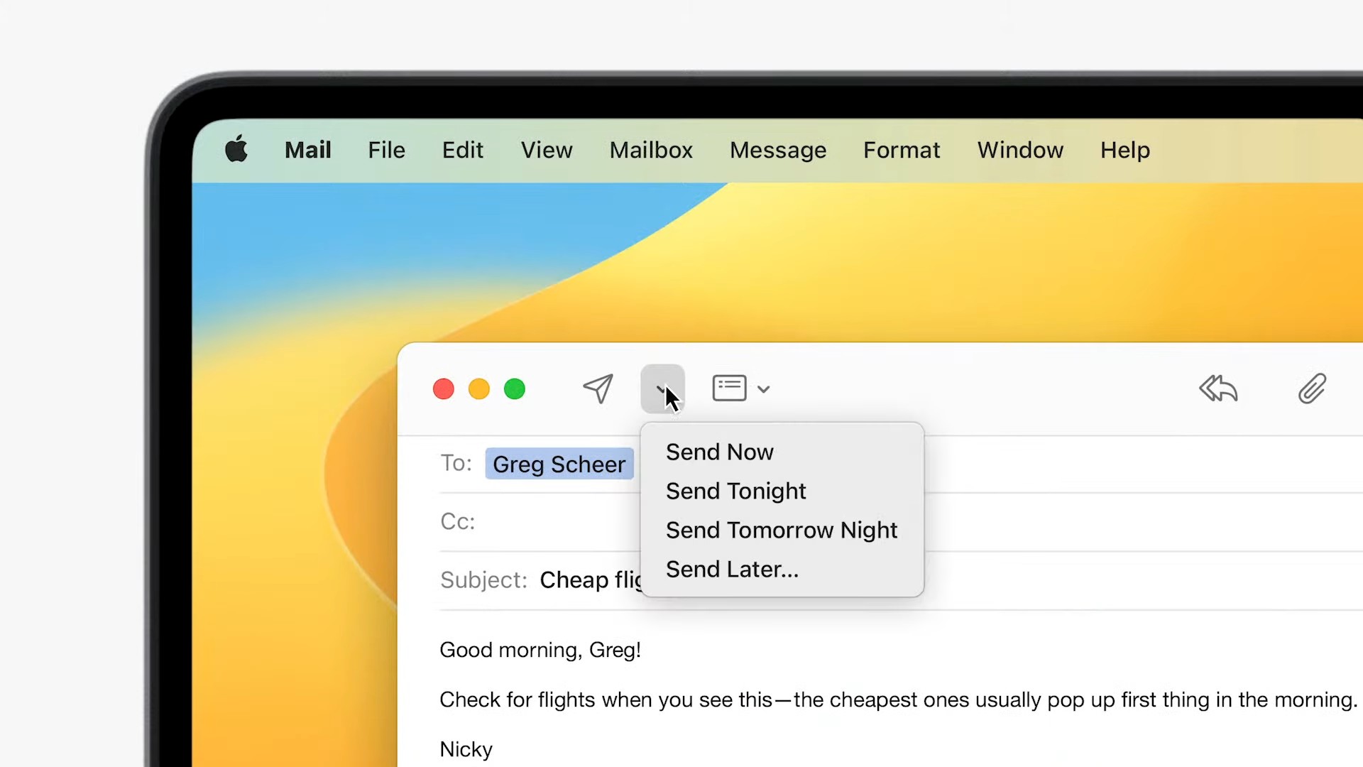 MacOS Mail Schedule Send